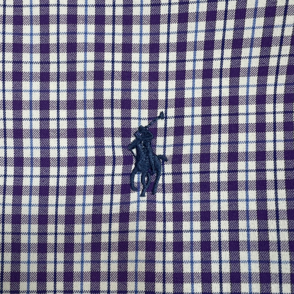 Ralph‎ Lauren Classic Fit Gingham Check Button Down Shirt Men XL Purple Preppy